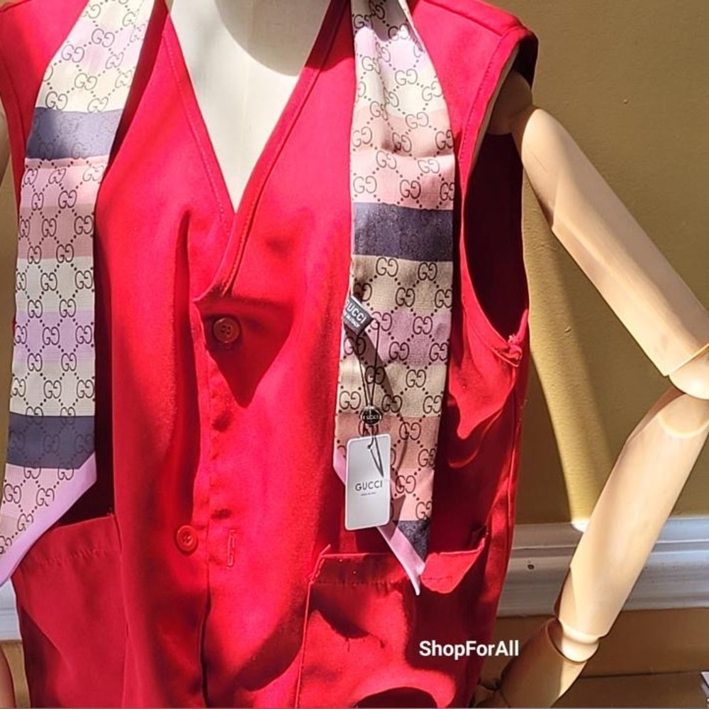 Pink Gucci Silk Twilly Scarf - Picture 5 of 6
